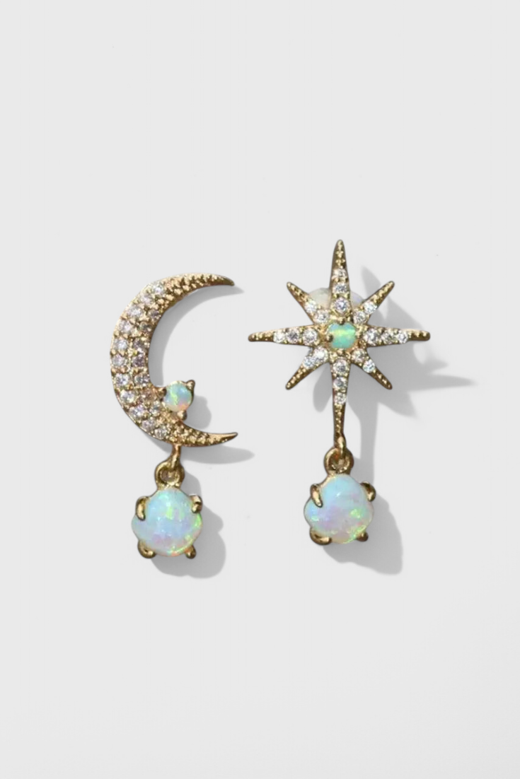 Orecchini Luna e Stella in Oro
