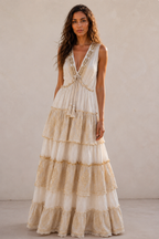 Abito ricamato con strass Capri