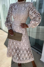 Eloah™ | Abito midi in pizzo elegante