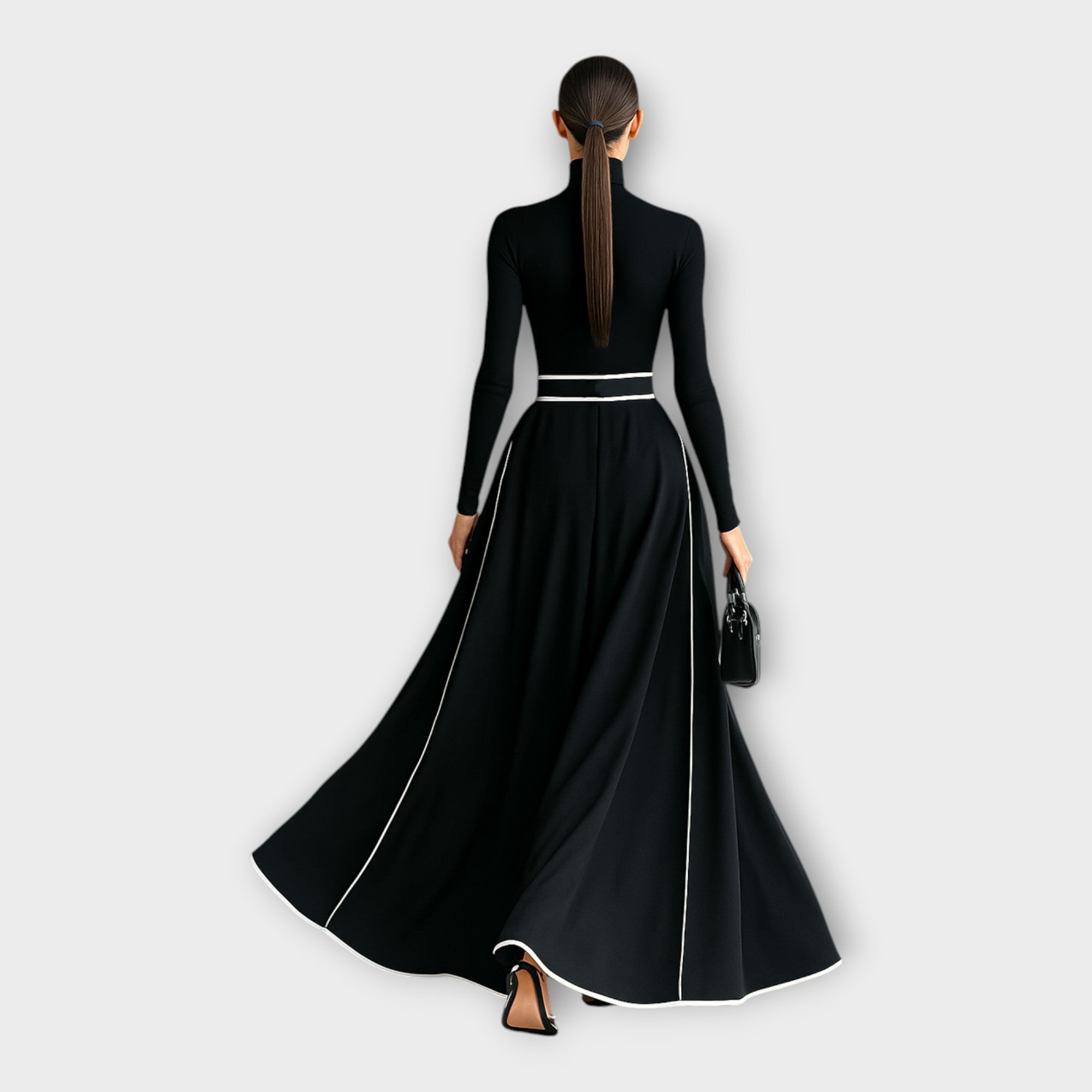Abito lungo con un'eleganza minimale