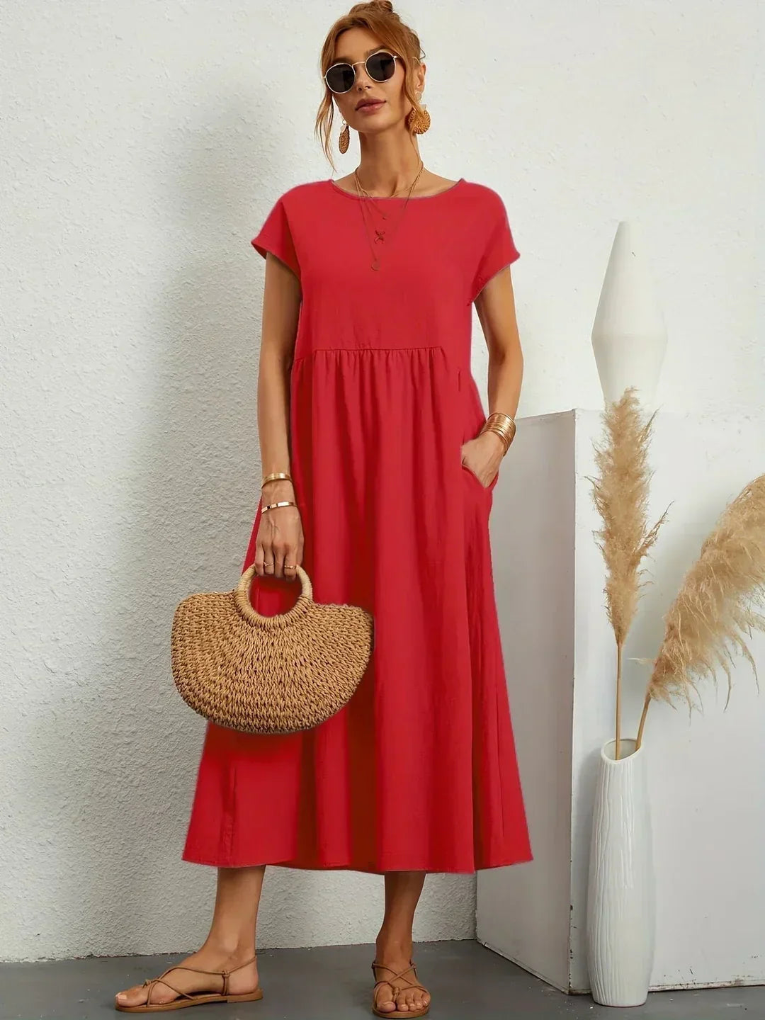 Gabriela | Abito midi fluido dall'eleganza intramontabile