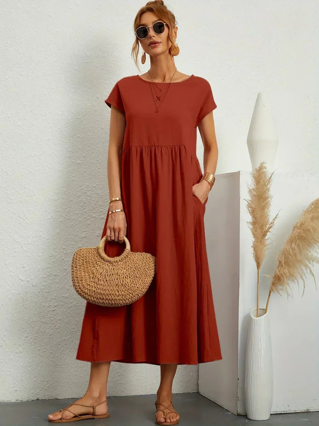 Gabriela | Abito midi fluido dall'eleganza intramontabile
