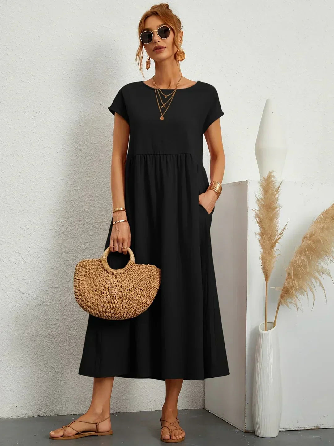 Gabriela | Abito midi fluido dall'eleganza intramontabile
