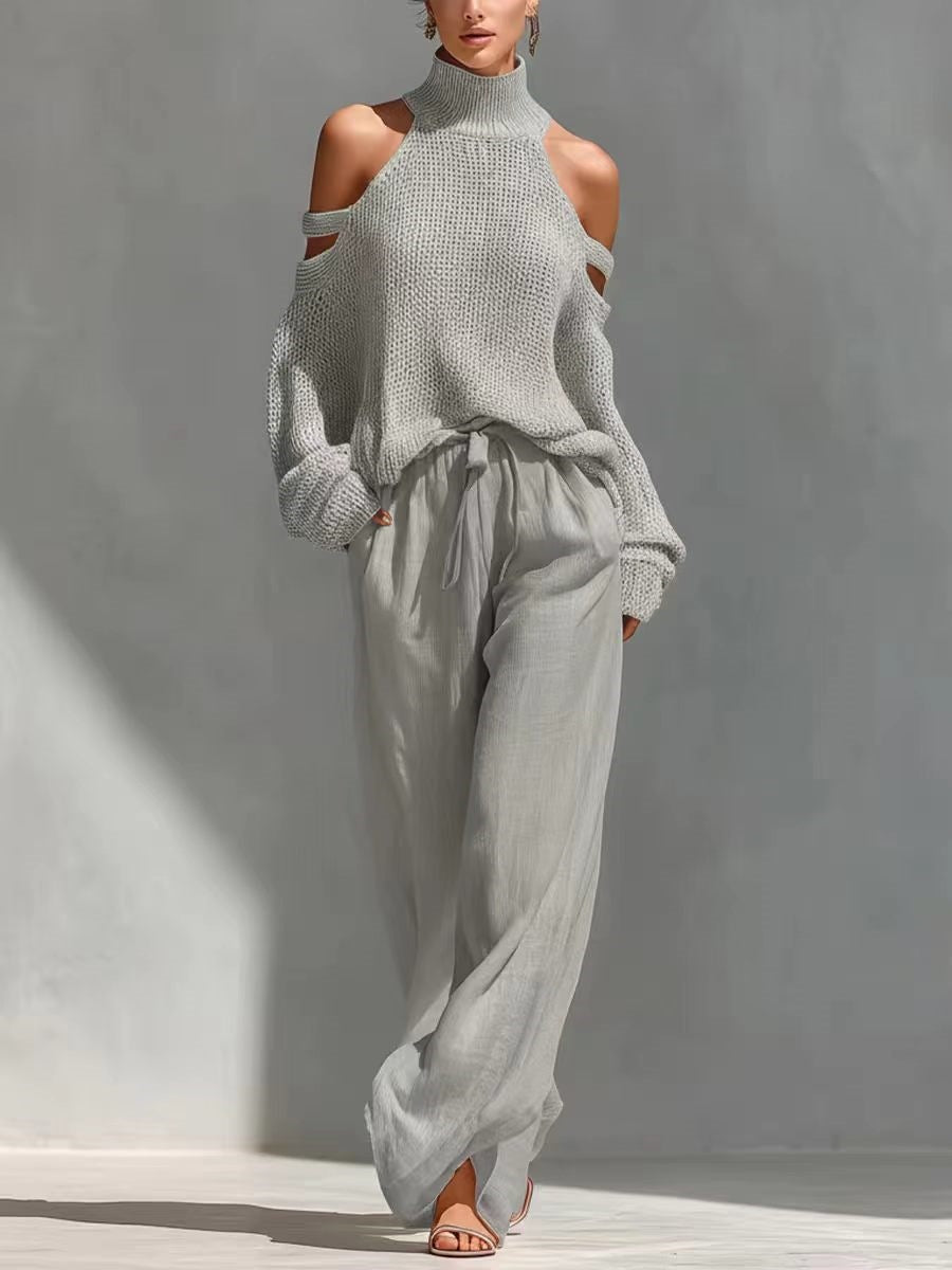 Set maglia e lino alla moda