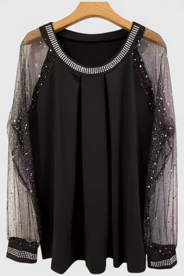 Blusa Floral  Strass