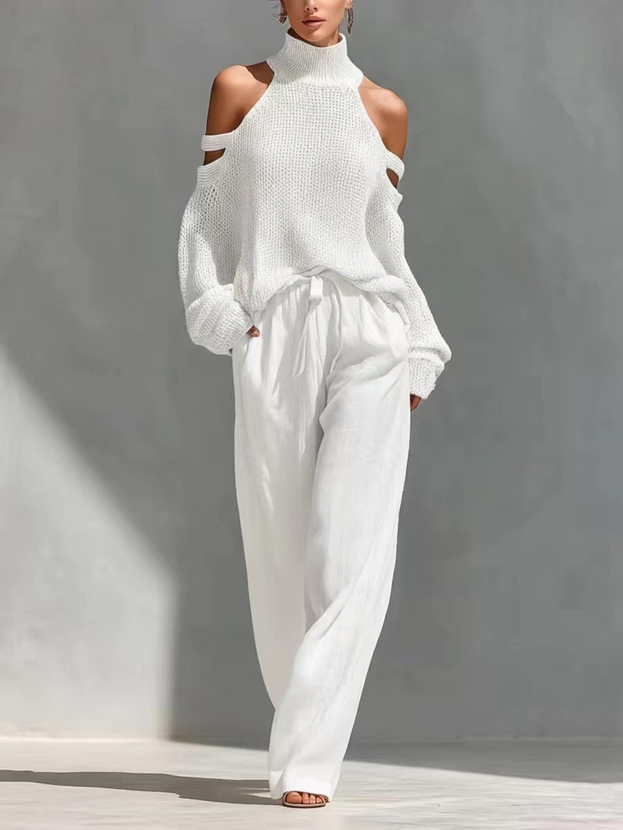 Set maglia e lino alla moda