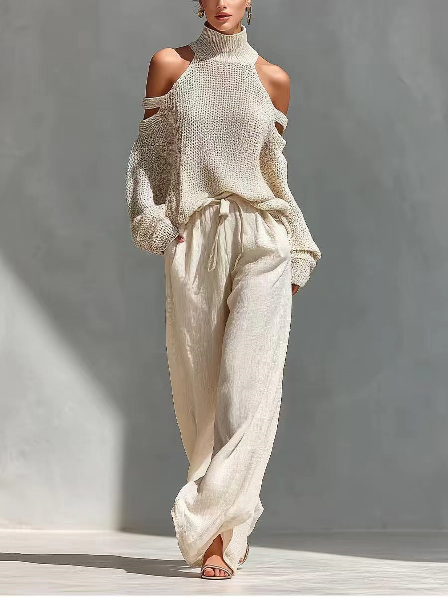 Set maglia e lino alla moda