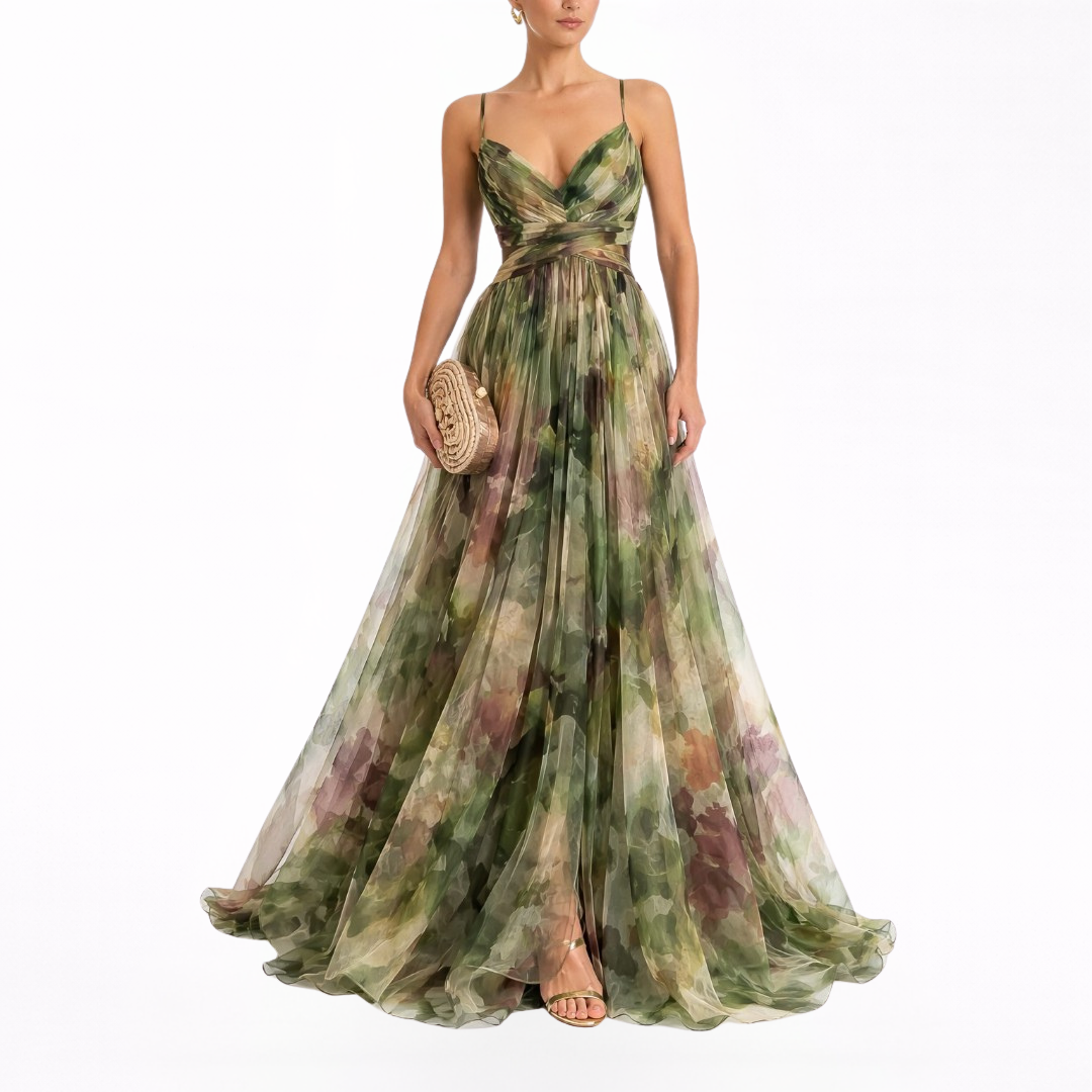 Giselle | Incantevole maxi abito con stampa floreale