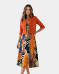 Stacy | Abito midi fluido stampato con giacca coordinata