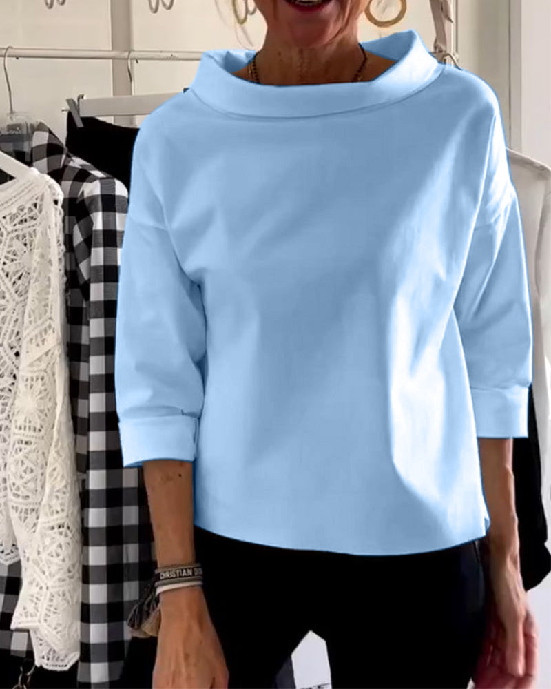 Camicetta Casual Revers Tinta Unita