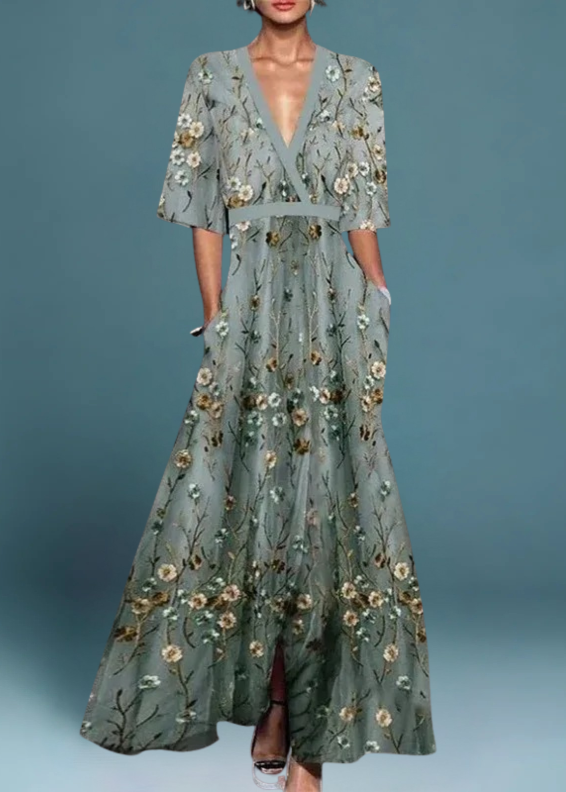 Rute - Abito lungo floreale elegante