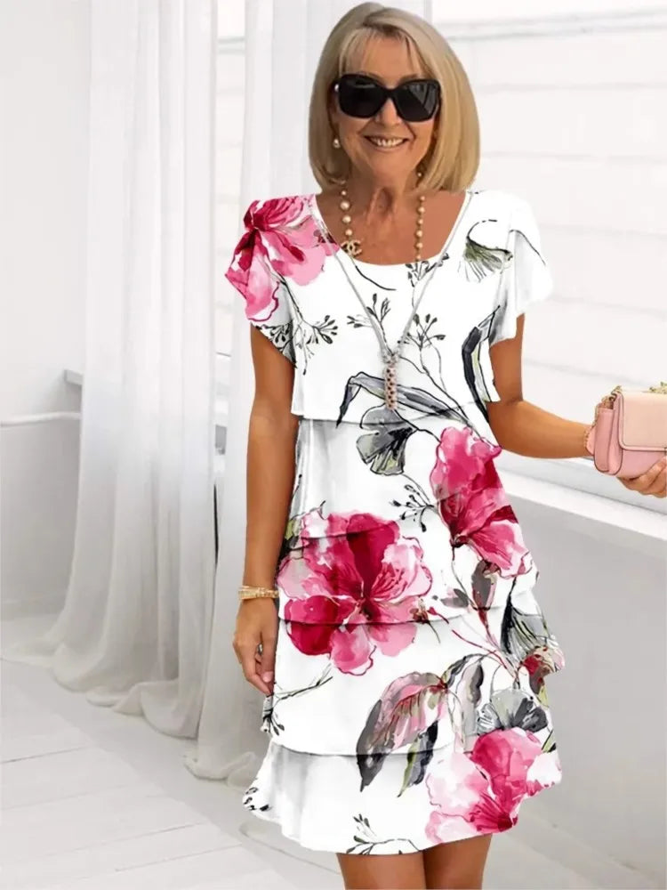 Éliane – Abito elegante fluido a balze
