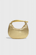 Borsa Gerda Woven con Manico Dorato