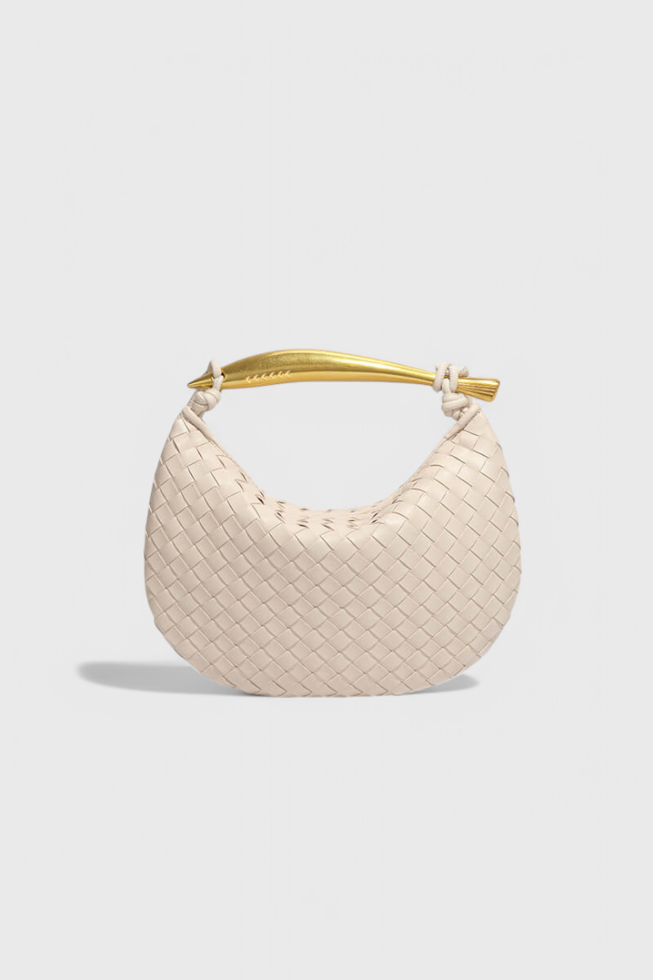 Bolso Gerda Woven con Asa de Oro