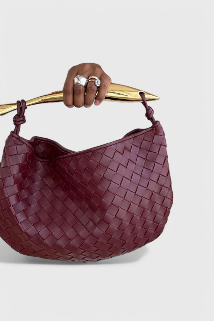 Bolso Gerda Woven con Asa de Oro