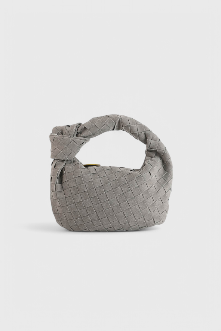 Borsa Mini Woven Remi con Dettaglio Nodo