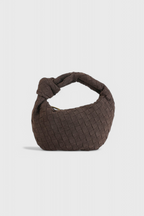 Borsa Mini Woven Remi con Dettaglio Nodo