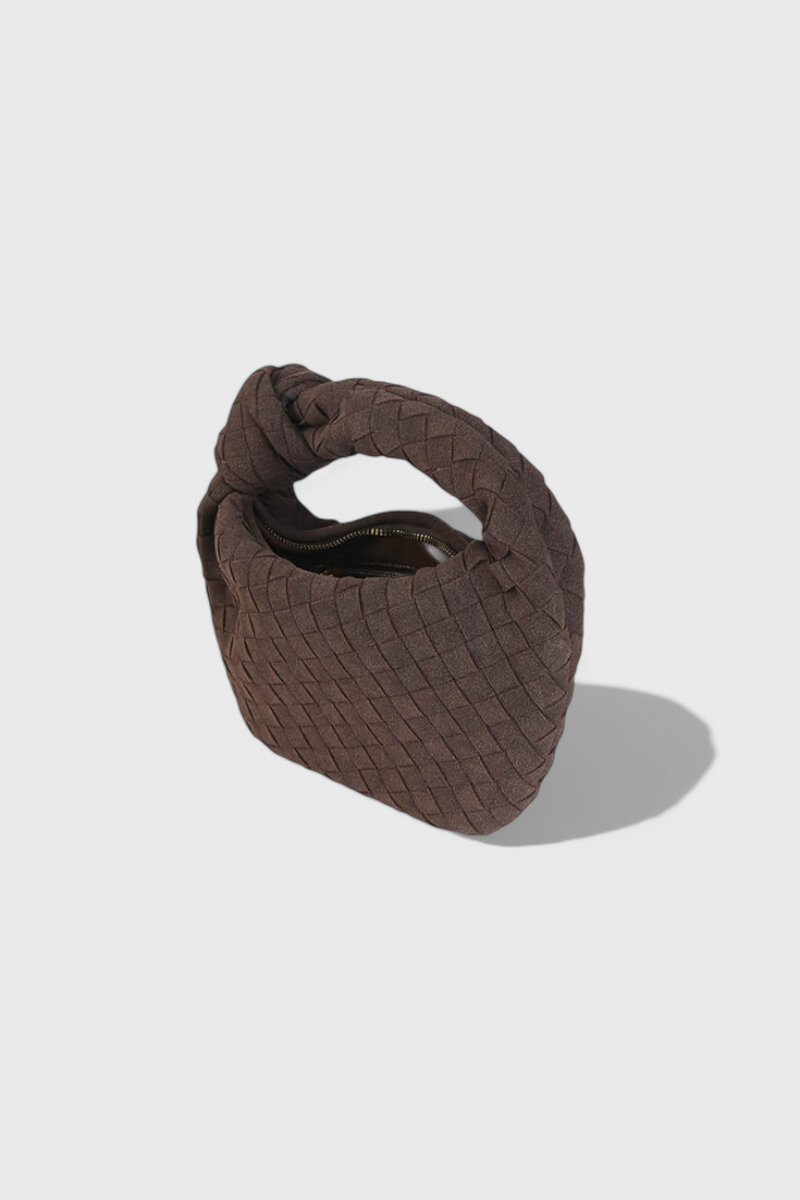 Borsa Mini Woven Remi con Dettaglio Nodo