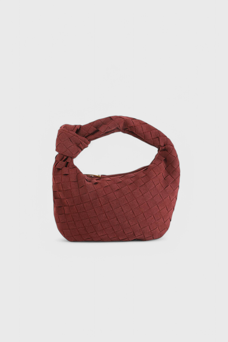 Borsa Mini Woven Remi con Dettaglio Nodo