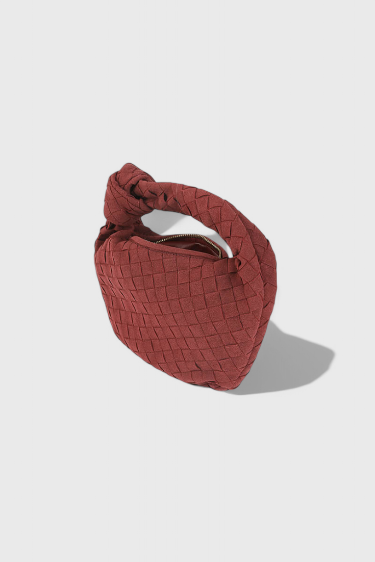 Borsa Mini Woven Remi con Dettaglio Nodo