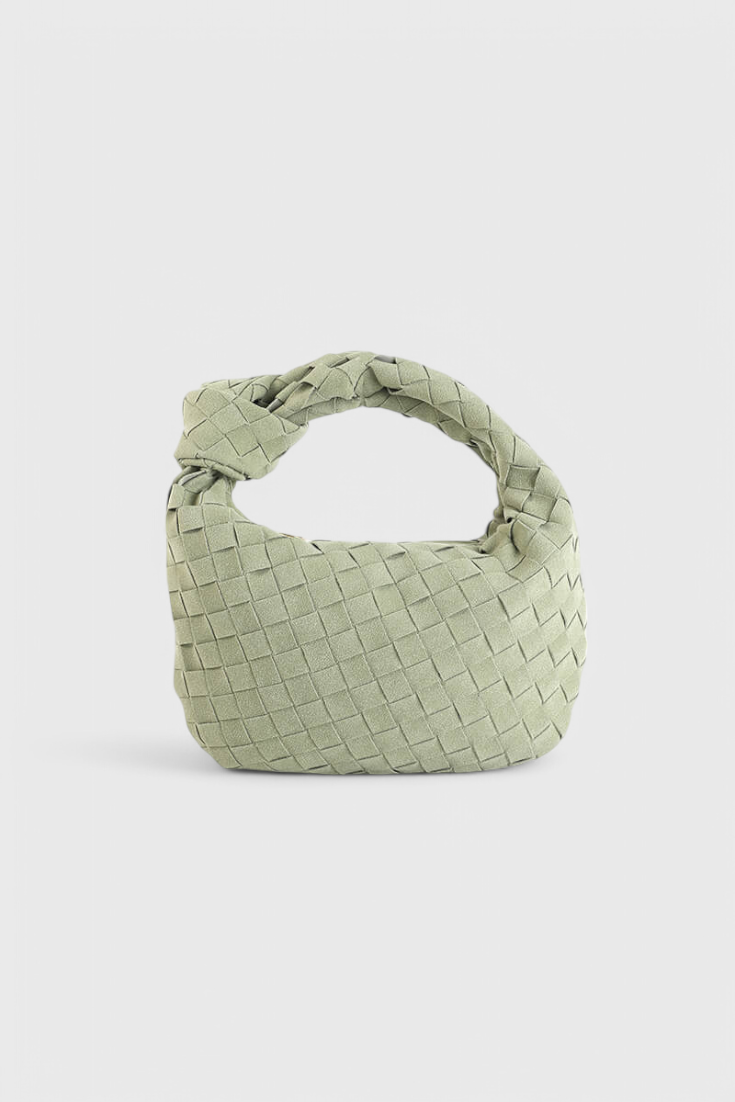 Borsa Mini Woven Remi con Dettaglio Nodo