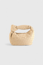 Borsa Mini Woven Remi con Dettaglio Nodo