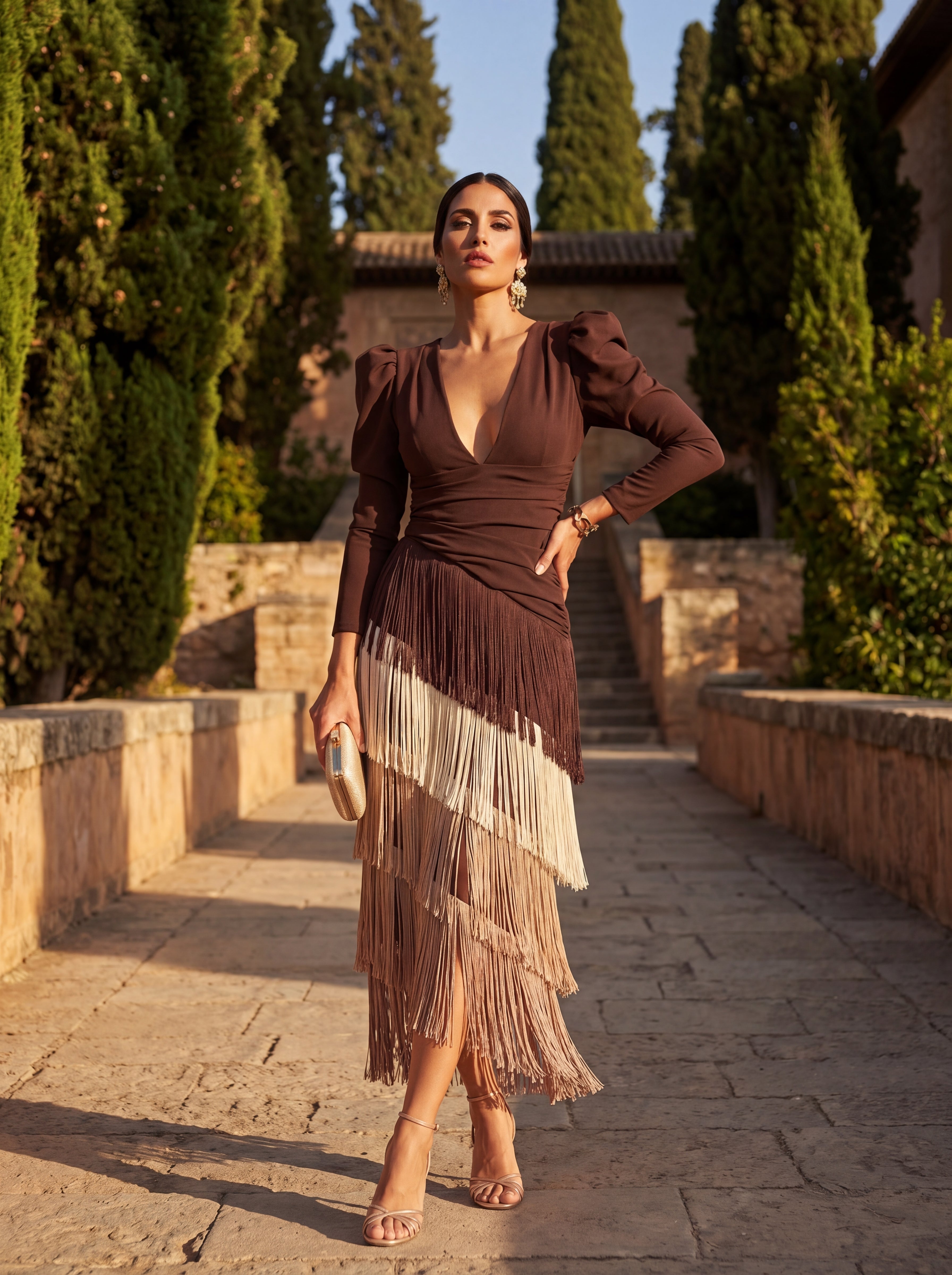 Vestito Ronda con Frange
