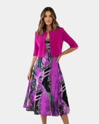 Stacy | Abito midi fluido stampato con giacca coordinata
