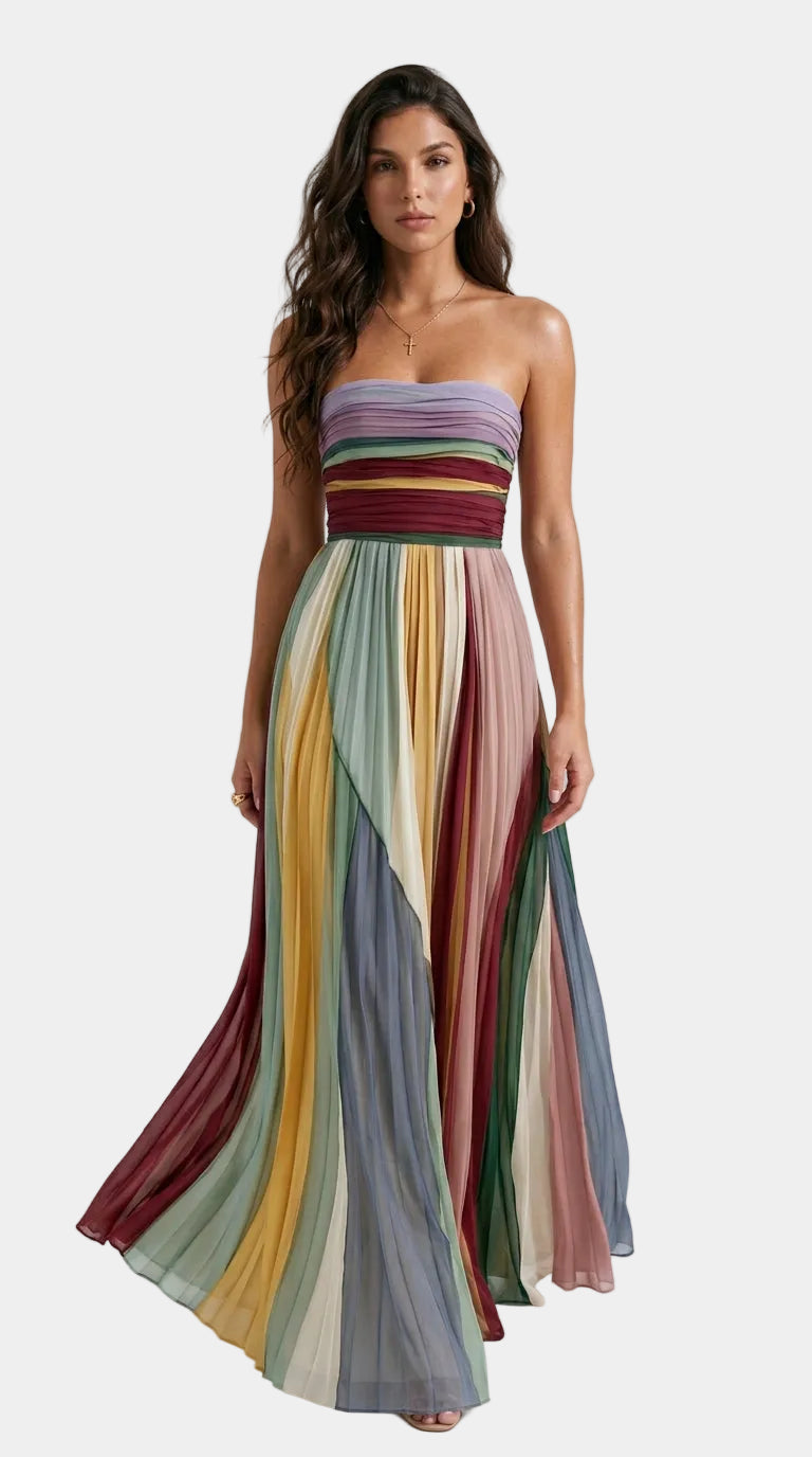 Thirza - Abito plissettato multicolore