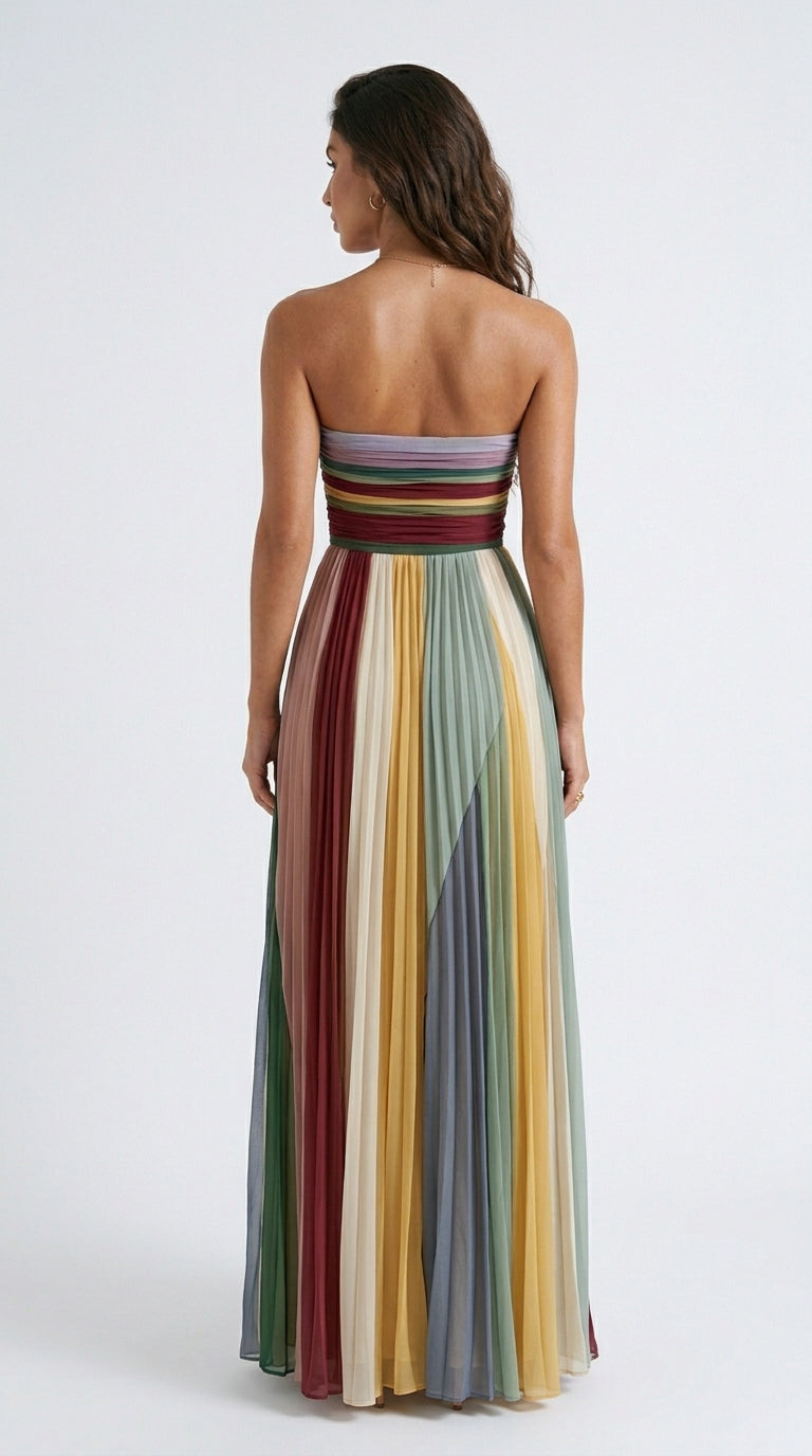 Thirza - Abito plissettato multicolore