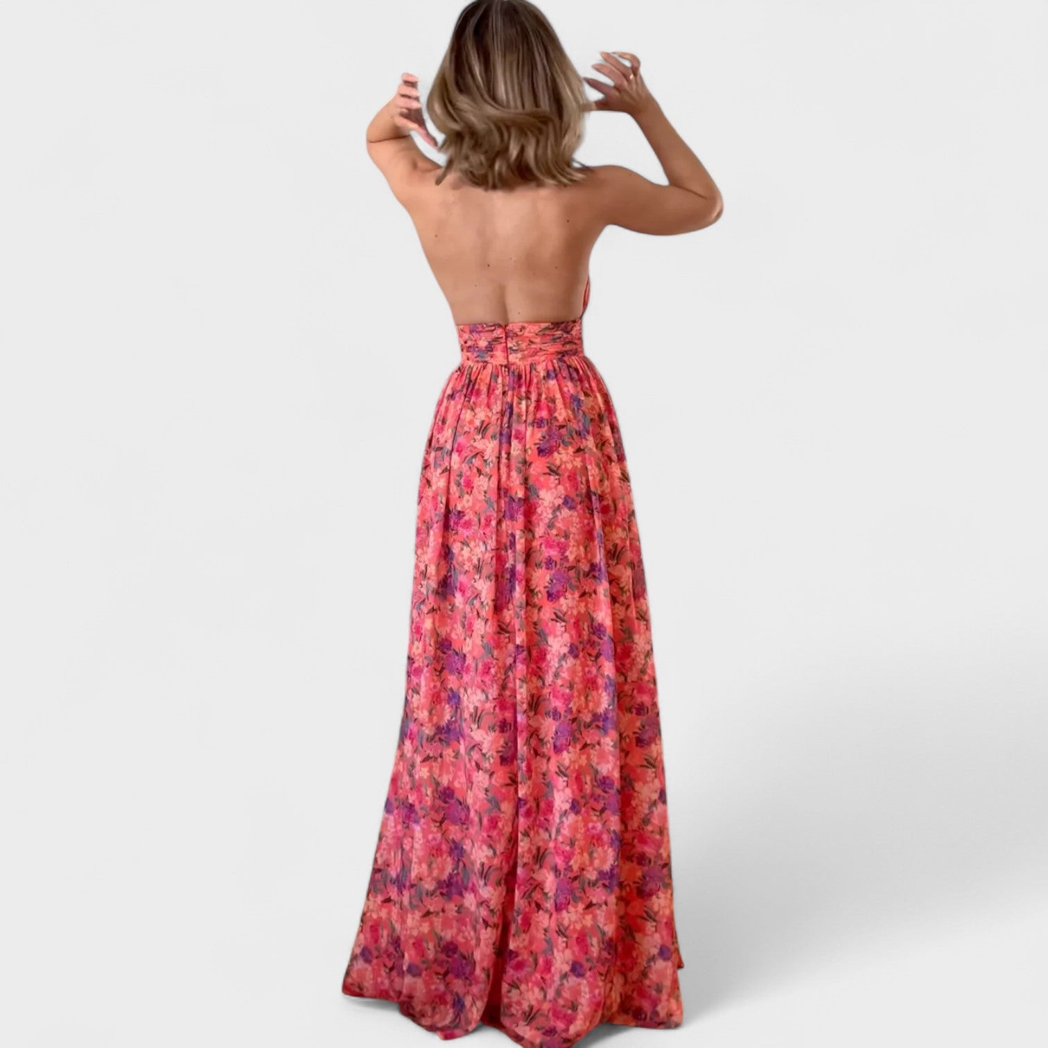 Florária - Abito lungo con scollo all'americana