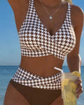 Bikini Pied-De-Poule Incrociato