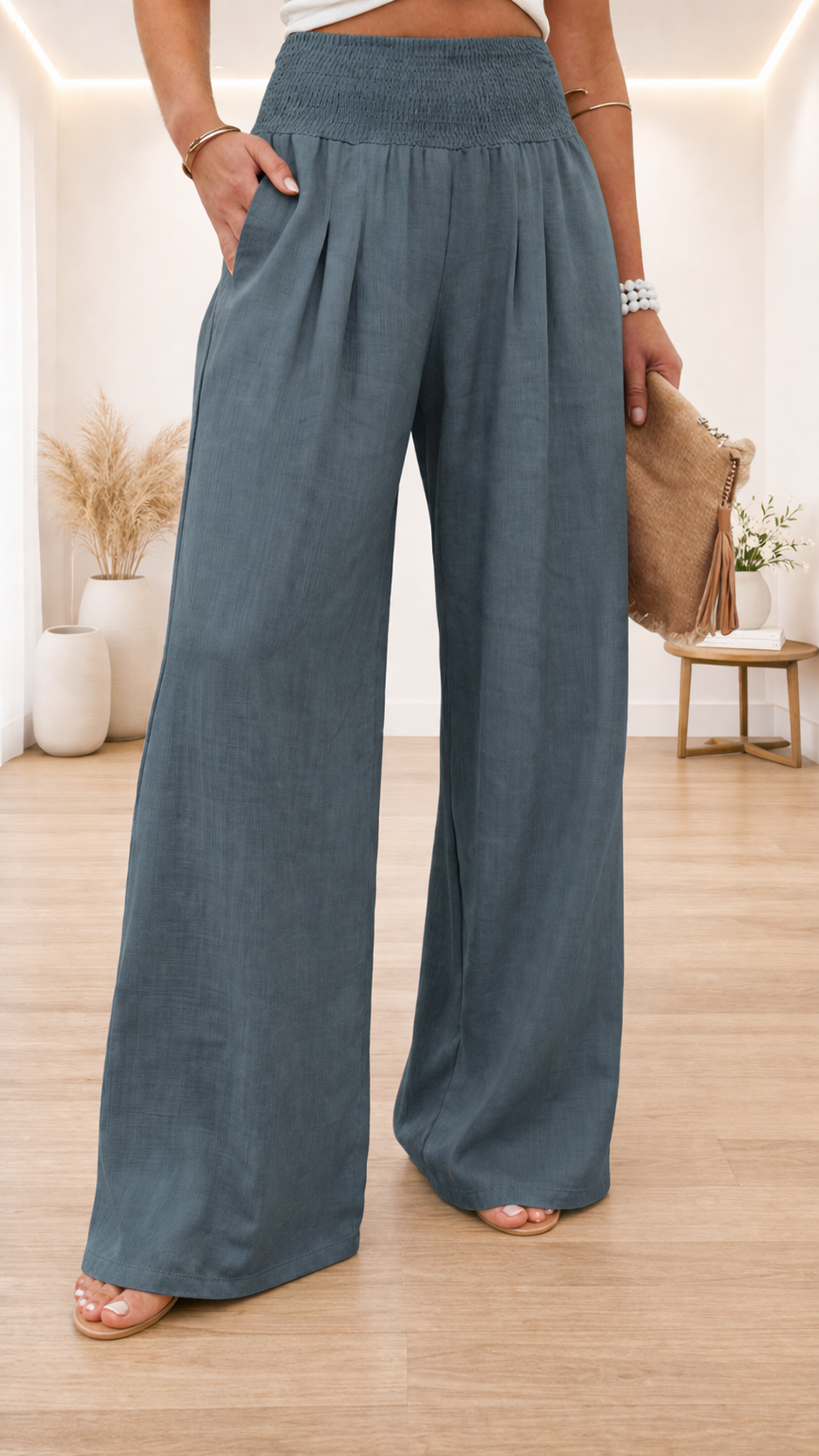 Pantaloni Lexia in Cotone e Lino con Taglio Fluido ed Eleganza Naturale