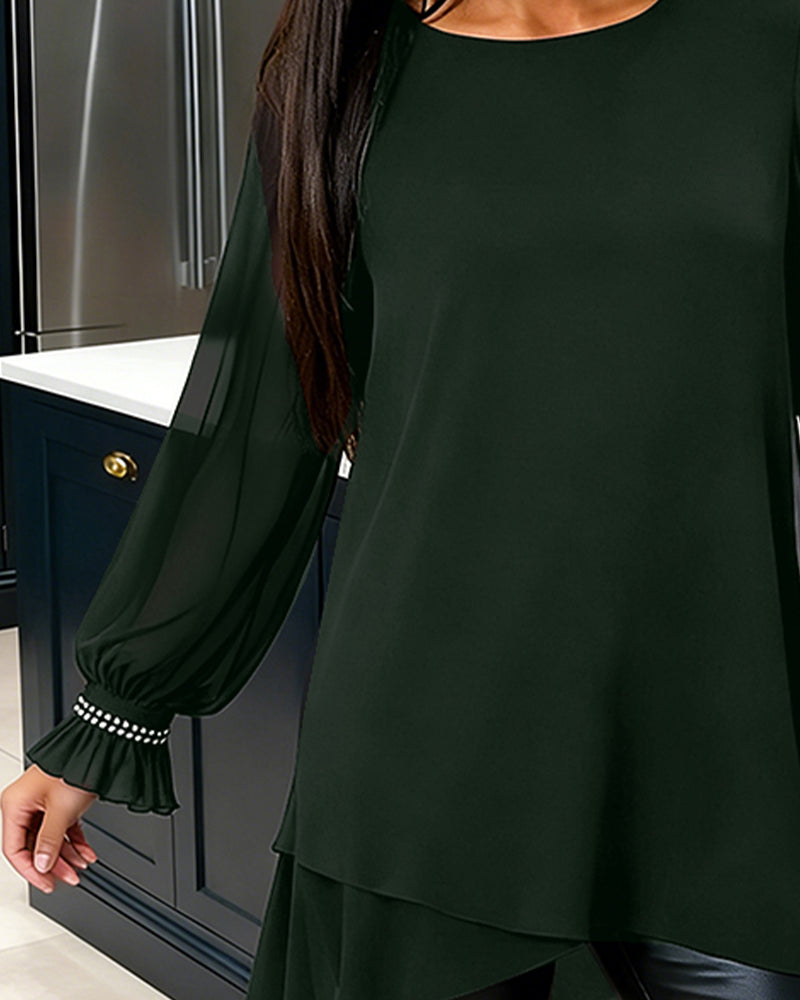 Blouson Perle Manica a Sfera Girocollo