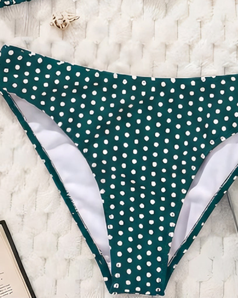 Bikini a pois con bretelline