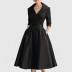 Elisabeth - Vestito in raso midi dal bagliore discreto e dal fascino intramontabile