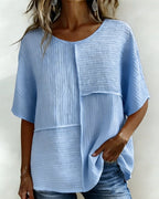 Maglia verticale testurizzata a patchwork, taglio morbido