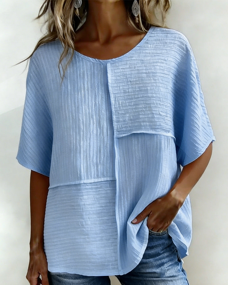 Maglia verticale testurizzata a patchwork, taglio morbido