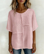 Maglia verticale testurizzata a patchwork, taglio morbido