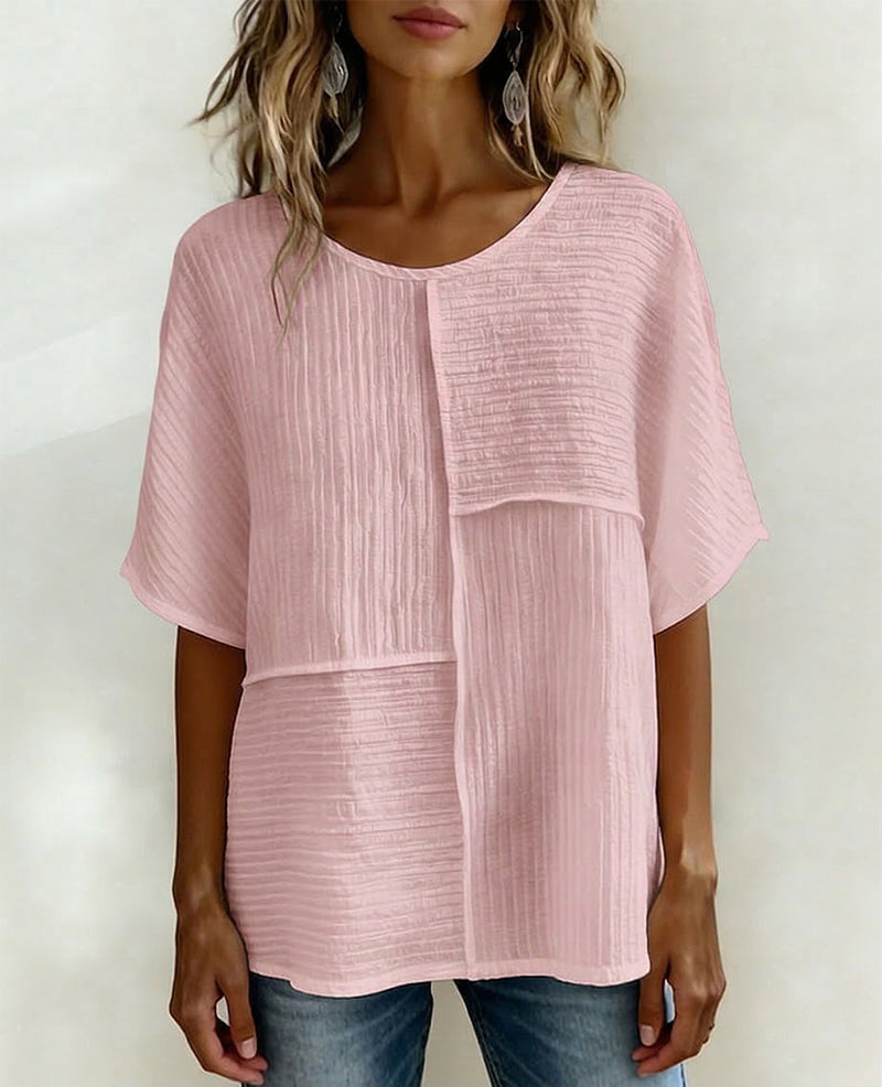 Maglia verticale testurizzata a patchwork, taglio morbido