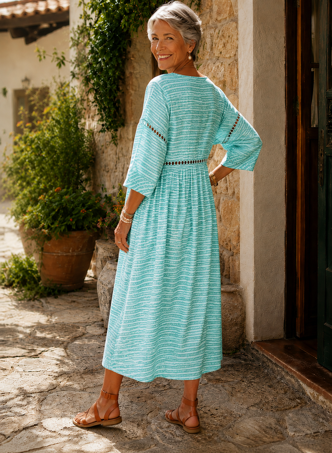 Adelina | Vestito Midi Azzurro Morbido