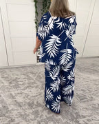 Costume da bagno a tre pezzi con stampa hawaiana