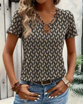 T-Shirt con Stampa Geometrica ad Anello