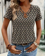 T-Shirt con Stampa Geometrica ad Anello
