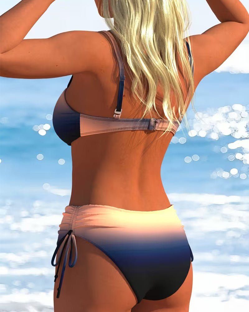 Bikini Motivo Sfumato Coulisse Alla Moda