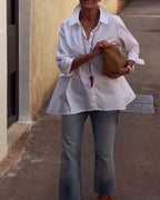 Camicia Casual Con Revers, Maniche Lunghe