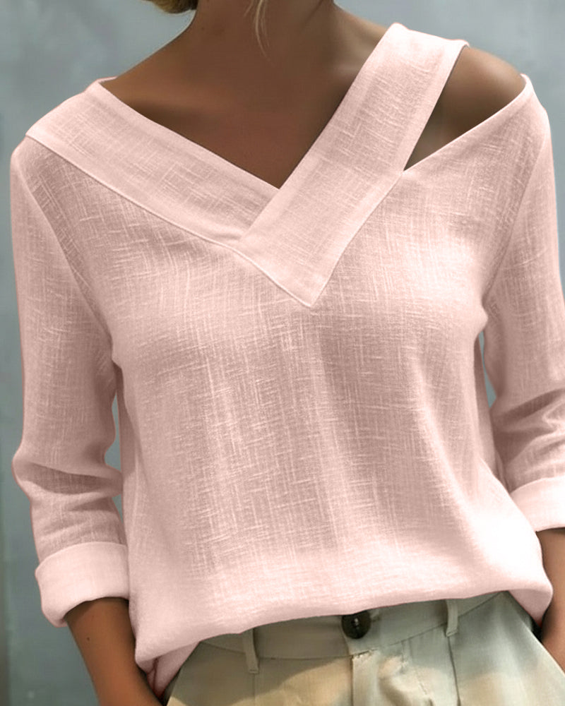 Top Elegante Scollo a V Spalle Scoperte
