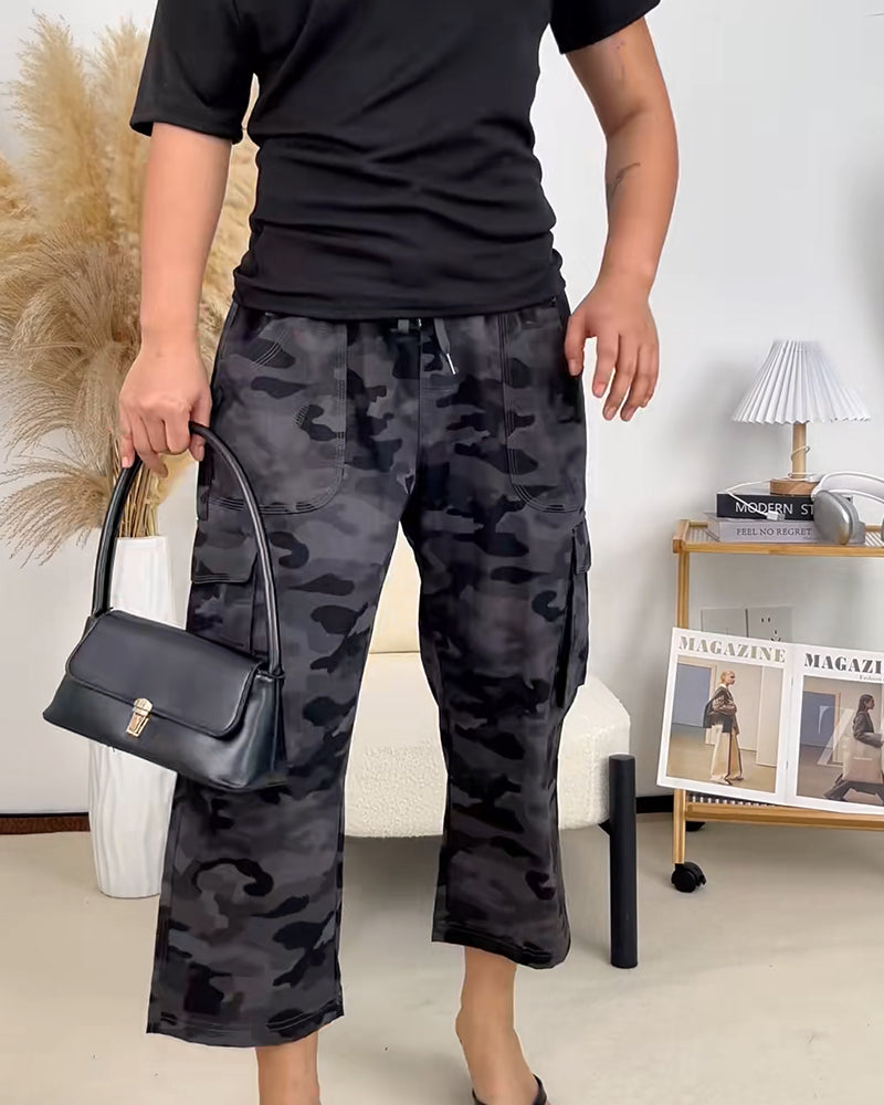 Pantaloni Casual Corti Multi-Tasche da Trekking