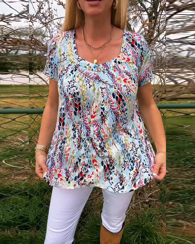 T-Shirt Girocollo Maniche Corte Stampato