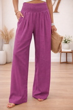 Pantaloni Lexia in Cotone e Lino con Taglio Fluido ed Eleganza Naturale